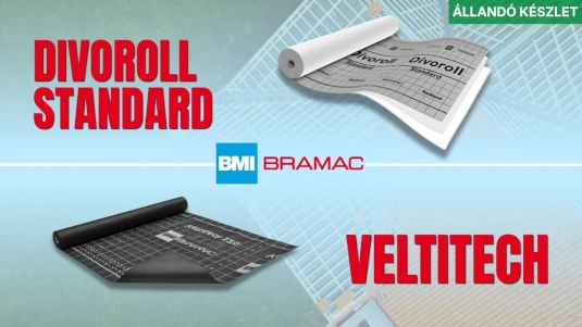 BRAMAC tetőfólia állandó készletről – Divoroll Standard és Veltitech