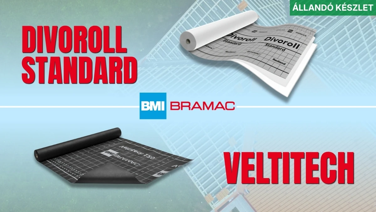 BRAMAC tetőfólia állandó készletről – Divoroll Standard és Veltitech